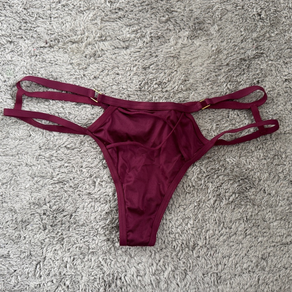 Victoria's Secret Red Thong Panties with Elegant Cutout Details